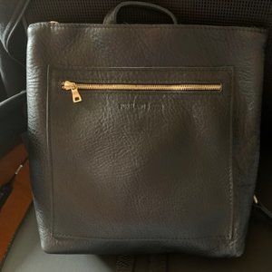 Portland Leather Goods Black Pebbled Leather Tote Backpack